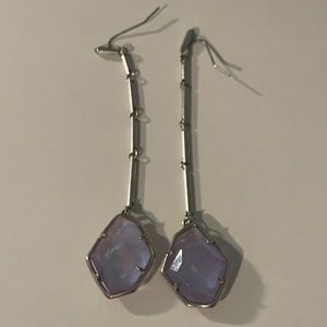 Kendra Scott Charmian Amethyst Dichroic Earrings in Matte Silver Metal